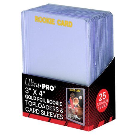 Ultra Pro - 3"x4" Clear "Rookie Gold" Toploaders & Card Sleeves (25ct)